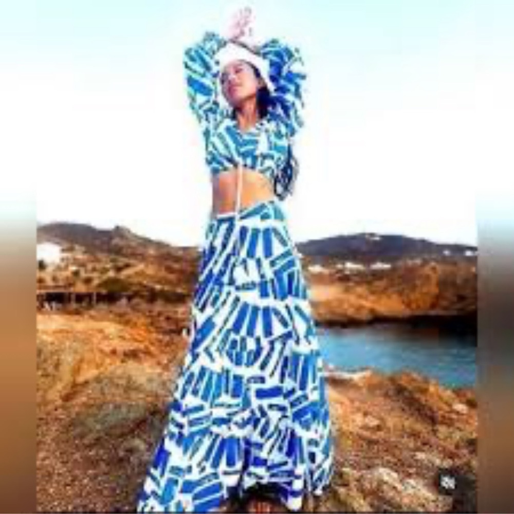 House Of Harlow 1960 2-Piece Bohemian / Western Top & Maxi Skirt Set Size Large - Picture 7 of 11
